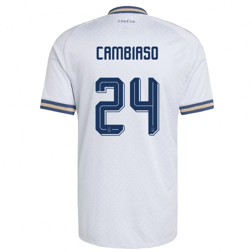 Danxenレディースイタリアアンドレア・カンビアーゾ#24オフホワイト 紺 金アウェイシャツ26-28ジャージーユニフォーム