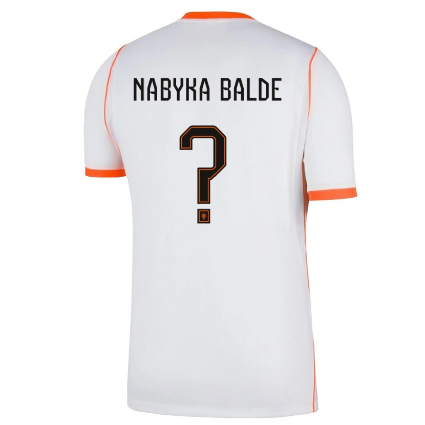 DanxenレディースオランダMamadou Nabyka Balde#0白 オレンジアウェイシャツ26-28ジャージーユニフォーム