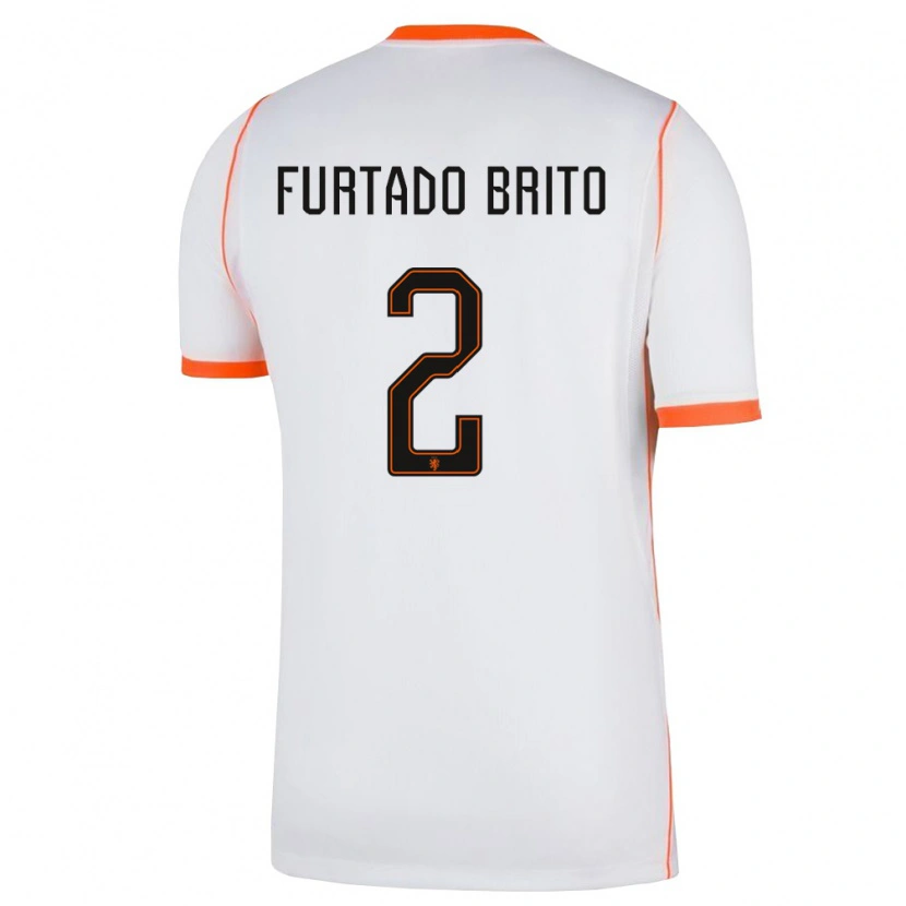DanxenレディースオランダDinaylo Furtado Brito#2白 オレンジアウェイシャツ26-28ジャージーユニフォーム