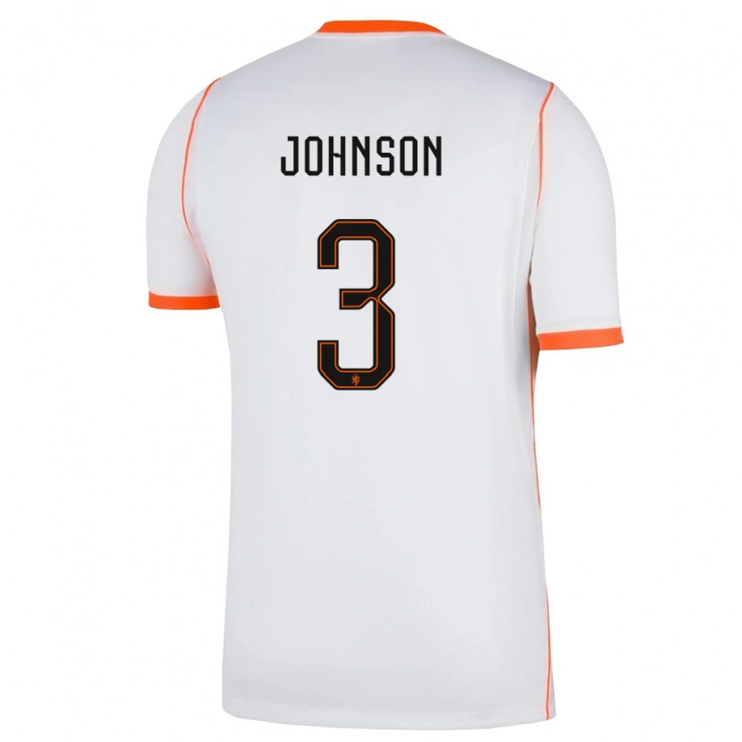 DanxenレディースオランダJinairo Johnson#3白 オレンジアウェイシャツ26-28ジャージーユニフォーム