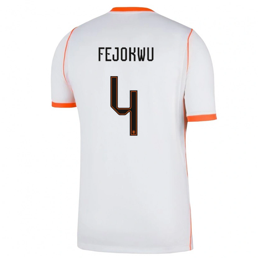 DanxenレディースオランダEmmanuel Fejokwu#4白 オレンジアウェイシャツ26-28ジャージーユニフォーム