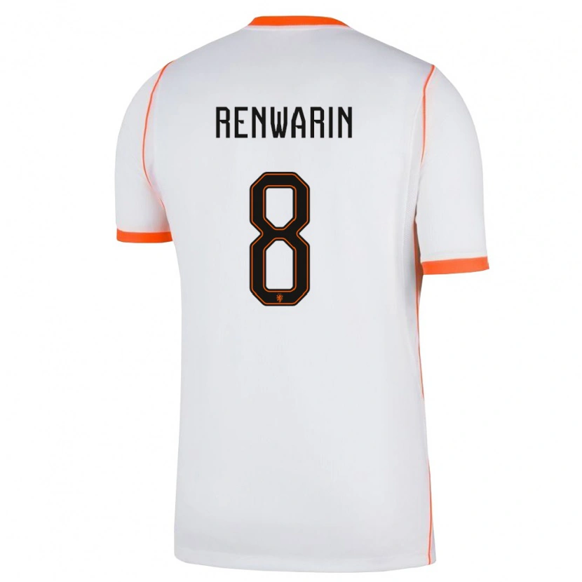 DanxenレディースオランダGivaro Renwarin#8白 オレンジアウェイシャツ26-28ジャージーユニフォーム