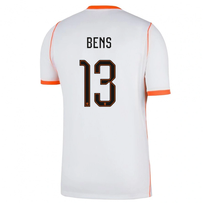 DanxenレディースオランダTeun Bens#13白 オレンジアウェイシャツ26-28ジャージーユニフォーム