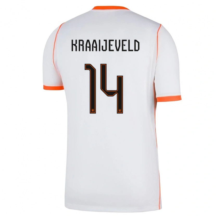 DanxenレディースオランダThijs Kraaijeveld#14白 オレンジアウェイシャツ26-28ジャージーユニフォーム