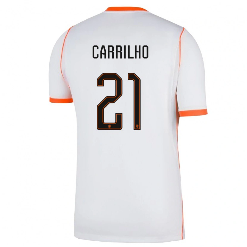 DanxenレディースオランダCalvin Carrilho#21白 オレンジアウェイシャツ26-28ジャージーユニフォーム