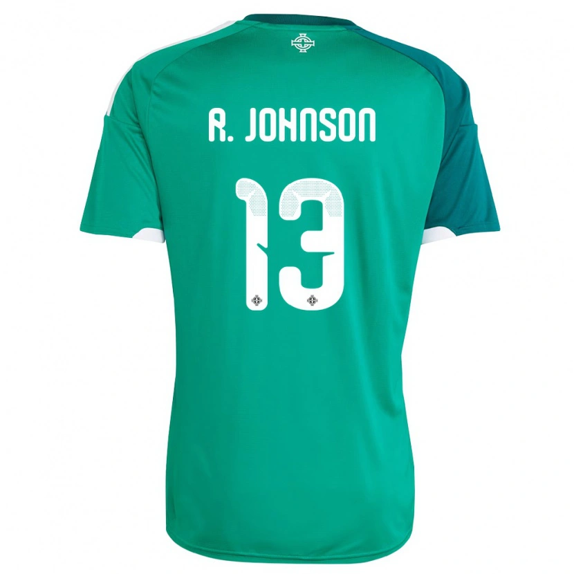 Danxenキッズ北アイルランドRyan Johnson#13緑 白ホームシャツ26-28ジャージーユニフォーム