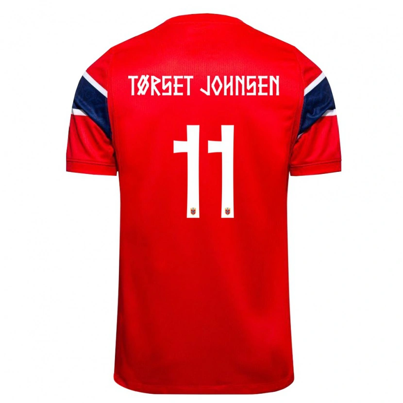 DanxenキッズノルウェーPatrik Tørset Johnsen#11赤 紺 白ホームシャツ26-28ジャージーユニフォーム