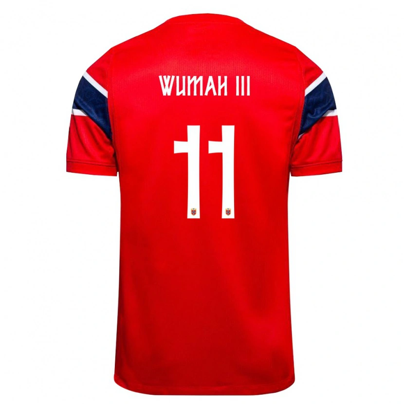 DanxenキッズノルウェーEdward Wumah Iii#11赤 紺 白ホームシャツ26-28ジャージーユニフォーム