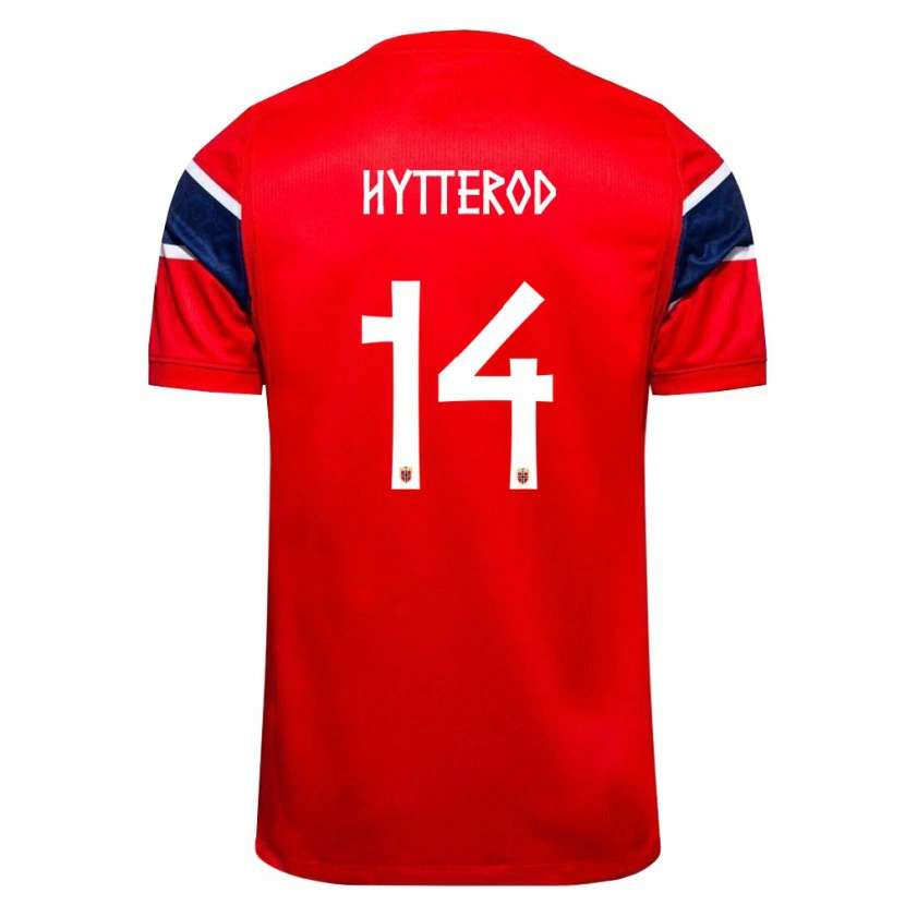 DanxenキッズノルウェーHenrik Hytterød#14赤 紺 白ホームシャツ26-28ジャージーユニフォーム