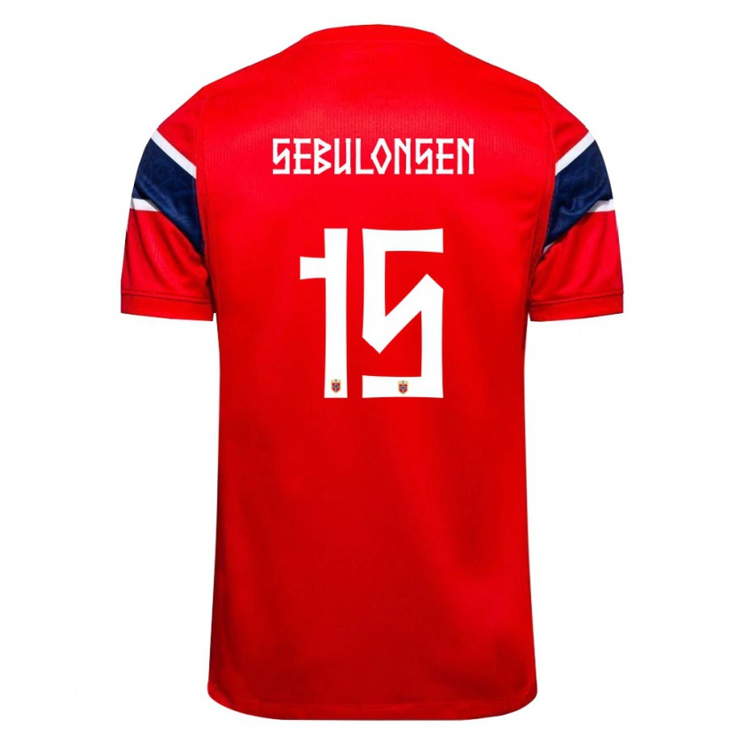 DanxenキッズノルウェーSebastian Sebulonsen#15赤 紺 白ホームシャツ26-28ジャージーユニフォーム