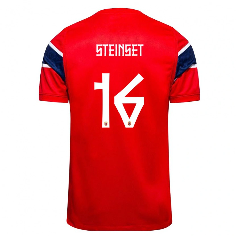 DanxenキッズノルウェーKristoffer Steinset#16赤 紺 白ホームシャツ26-28ジャージーユニフォーム