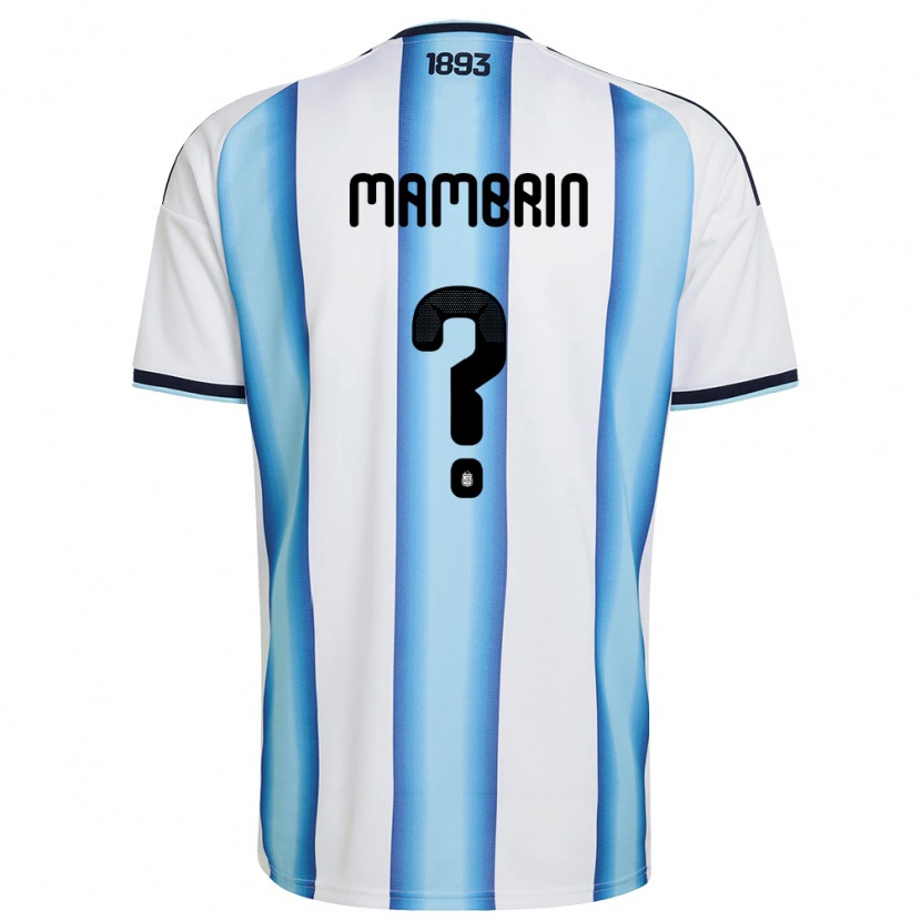 DanxenキッズアルゼンチンSantino Mambrin#0白 空色 紺ホームシャツ26-28ジャージーユニフォーム