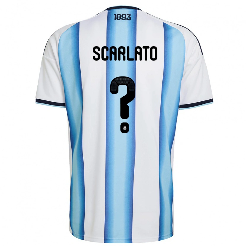 DanxenキッズアルゼンチンLucas Scarlato#0白 空色 紺ホームシャツ26-28ジャージーユニフォーム