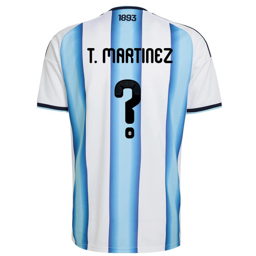DanxenキッズアルゼンチンTiziano Martinez#0白 空色 紺ホームシャツ26-28ジャージーユニフォーム