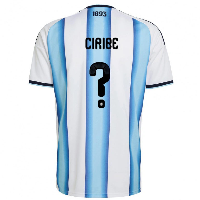 DanxenキッズアルゼンチンPatricio Ciribe#0白 空色 紺ホームシャツ26-28ジャージーユニフォーム