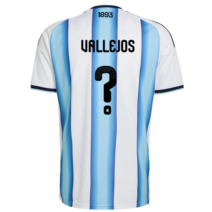 DanxenキッズアルゼンチンBenjamin Vallejos#0白 空色 紺ホームシャツ26-28ジャージーユニフォーム