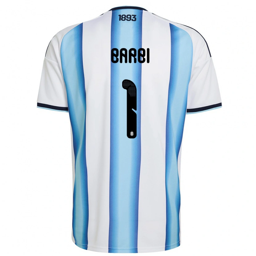 DanxenキッズアルゼンチンSantino Barbi#1白 空色 紺ホームシャツ26-28ジャージーユニフォーム