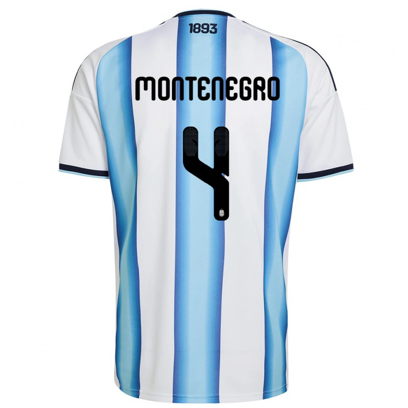 DanxenキッズアルゼンチンRamiro Montenegro#4白 空色 紺ホームシャツ26-28ジャージーユニフォーム