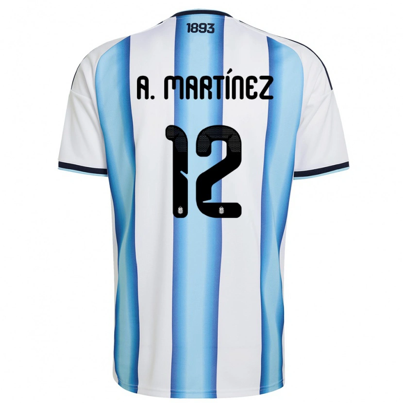 DanxenキッズアルゼンチンAgustín Martínez#12白 空色 紺ホームシャツ26-28ジャージーユニフォーム