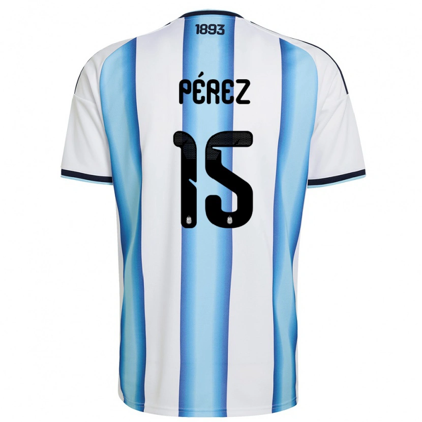 DanxenキッズアルゼンチンTomás Pérez#15白 空色 紺ホームシャツ26-28ジャージーユニフォーム