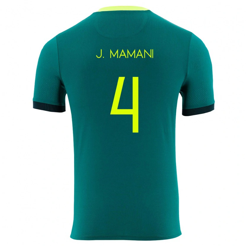DanxenキッズボリビアJhylian Mary Mamani#4緑 黄 黒ホームシャツ26-28ジャージーユニフォーム