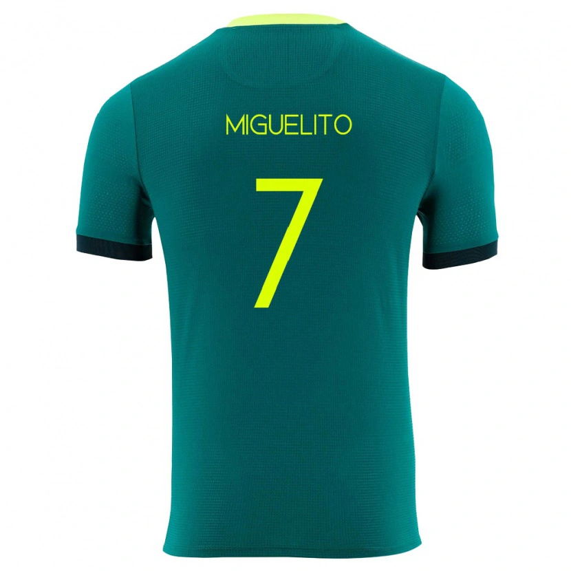 DanxenキッズボリビアMiguelito#7緑 黄 黒ホームシャツ26-28ジャージーユニフォーム