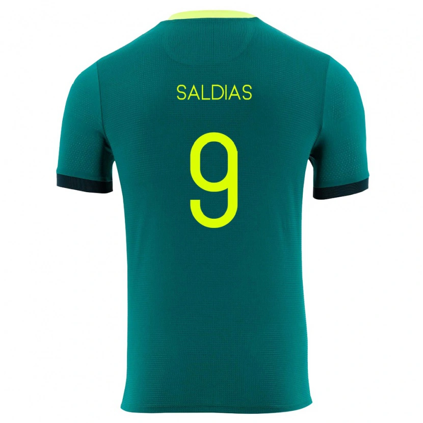 DanxenキッズボリビアJairo Saldias#9緑 黄 黒ホームシャツ26-28ジャージーユニフォーム