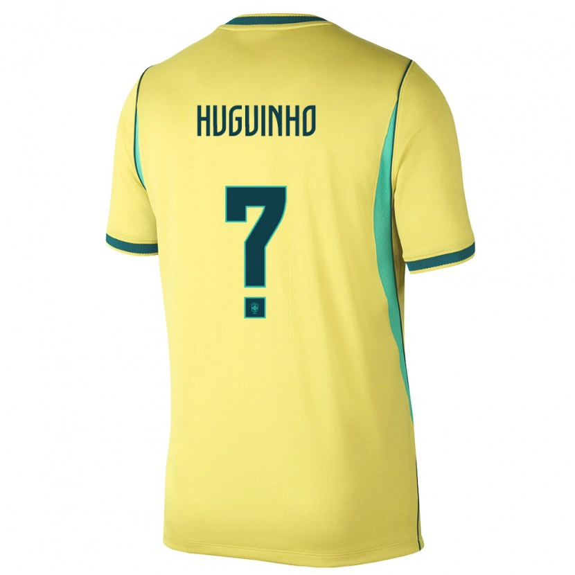 DanxenキッズブラジルHuguinho#0黄 緑ホームシャツ26-28ジャージーユニフォーム