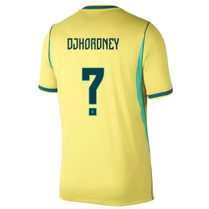 DanxenキッズブラジルDjhordney#0黄 緑ホームシャツ26-28ジャージーユニフォーム