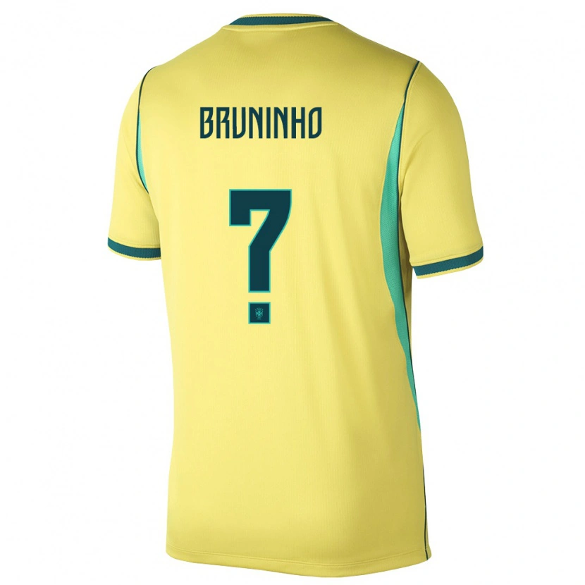 DanxenキッズブラジルBruninho#0黄 緑ホームシャツ26-28ジャージーユニフォーム
