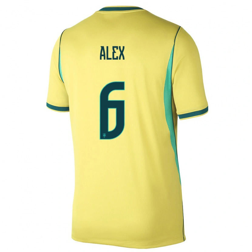DanxenキッズブラジルAlex#6黄 緑ホームシャツ26-28ジャージーユニフォーム