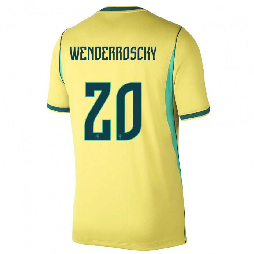 Danxenキッズブラジルアーサー・ウェンダロッキー#20黄 緑ホームシャツ26-28ジャージーユニフォーム