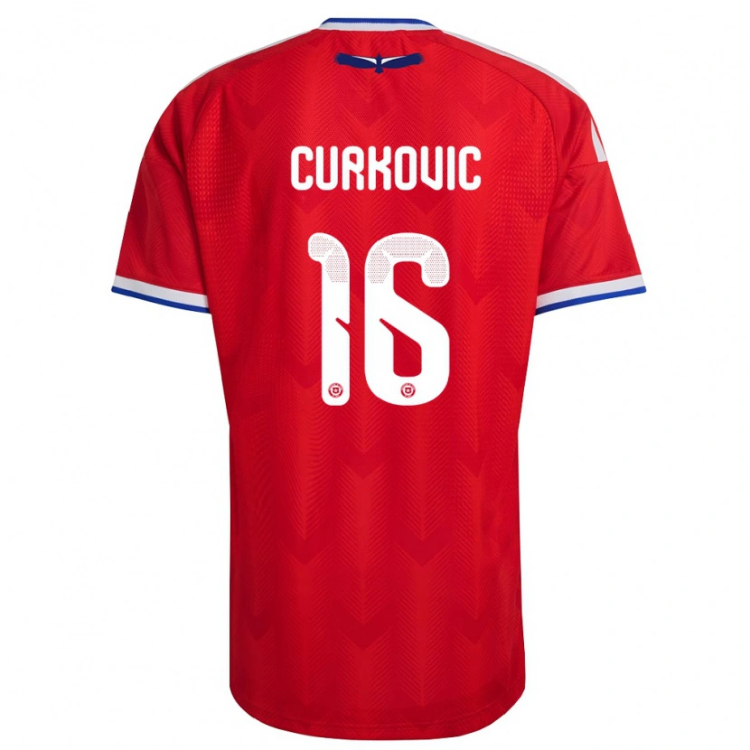 DanxenキッズチリAndro Curkovic#16赤 白 青ホームシャツ26-28ジャージーユニフォーム