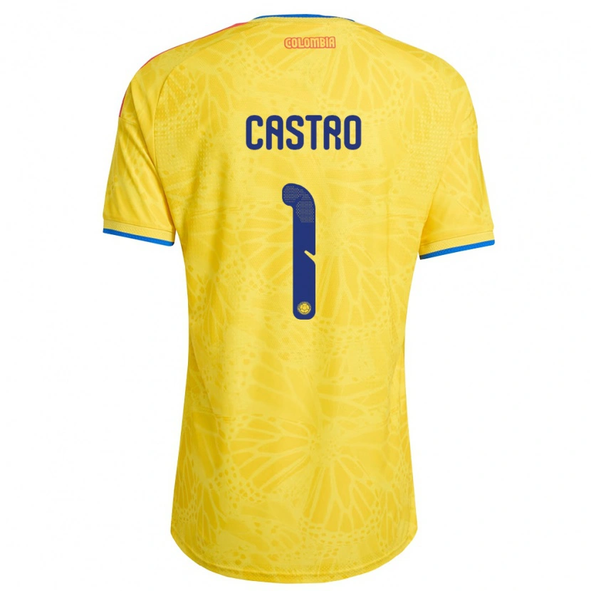 DanxenキッズコロンビアDanny Castro#1黄 青 赤ホームシャツ26-28ジャージーユニフォーム