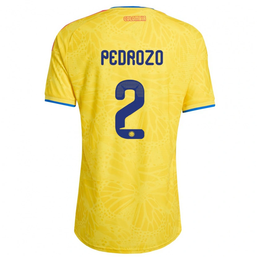 DanxenキッズコロンビアDaniel Pedrozo#2黄 青 赤ホームシャツ26-28ジャージーユニフォーム