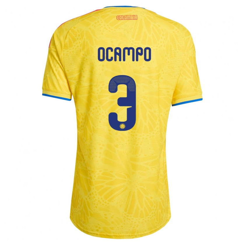 DanxenキッズコロンビアÉdier Ocampo#3黄 青 赤ホームシャツ26-28ジャージーユニフォーム