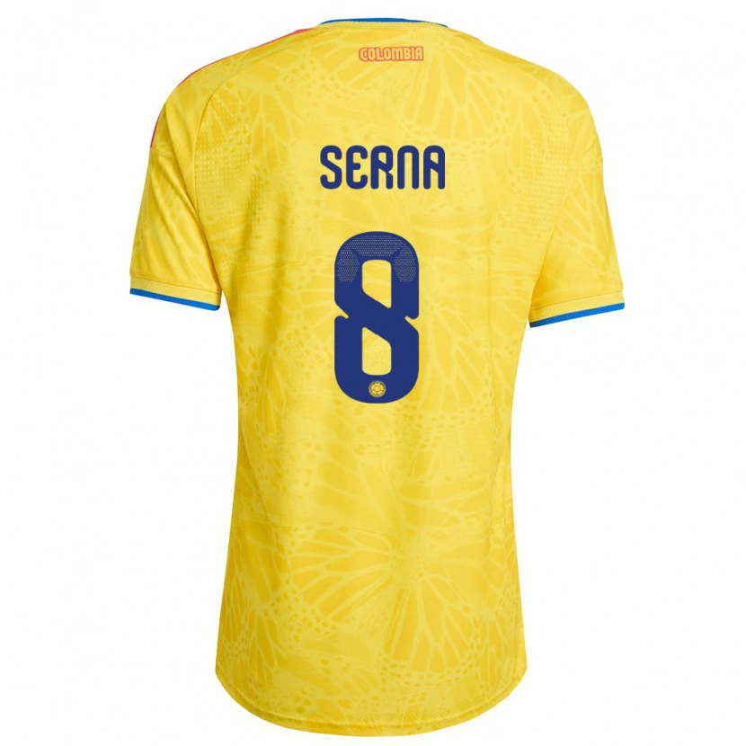 DanxenキッズコロンビアLiced Serna#8黄 青 赤ホームシャツ26-28ジャージーユニフォーム