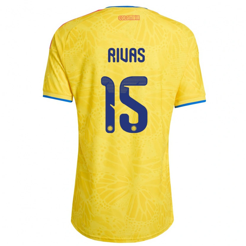 DanxenキッズコロンビアJhojan Rivas#15黄 青 赤ホームシャツ26-28ジャージーユニフォーム