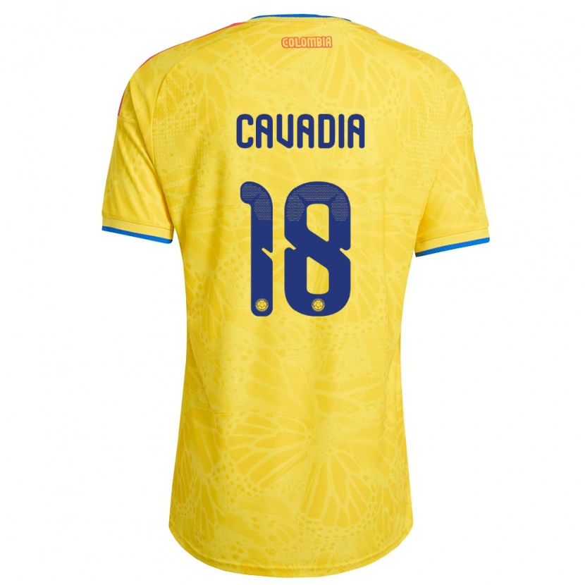 DanxenキッズコロンビアJosé Cavadia#18黄 青 赤ホームシャツ26-28ジャージーユニフォーム
