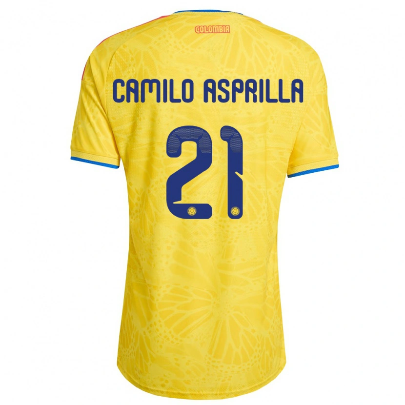 DanxenキッズコロンビアJuan Camilo Asprilla#21黄 青 赤ホームシャツ26-28ジャージーユニフォーム