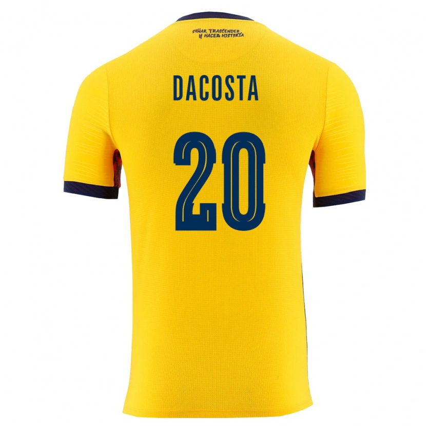 Danxenキッズエクアドルマルコム・ダコスタ・ゴンザレス#20黄 紺ホームシャツ26-28ジャージーユニフォーム