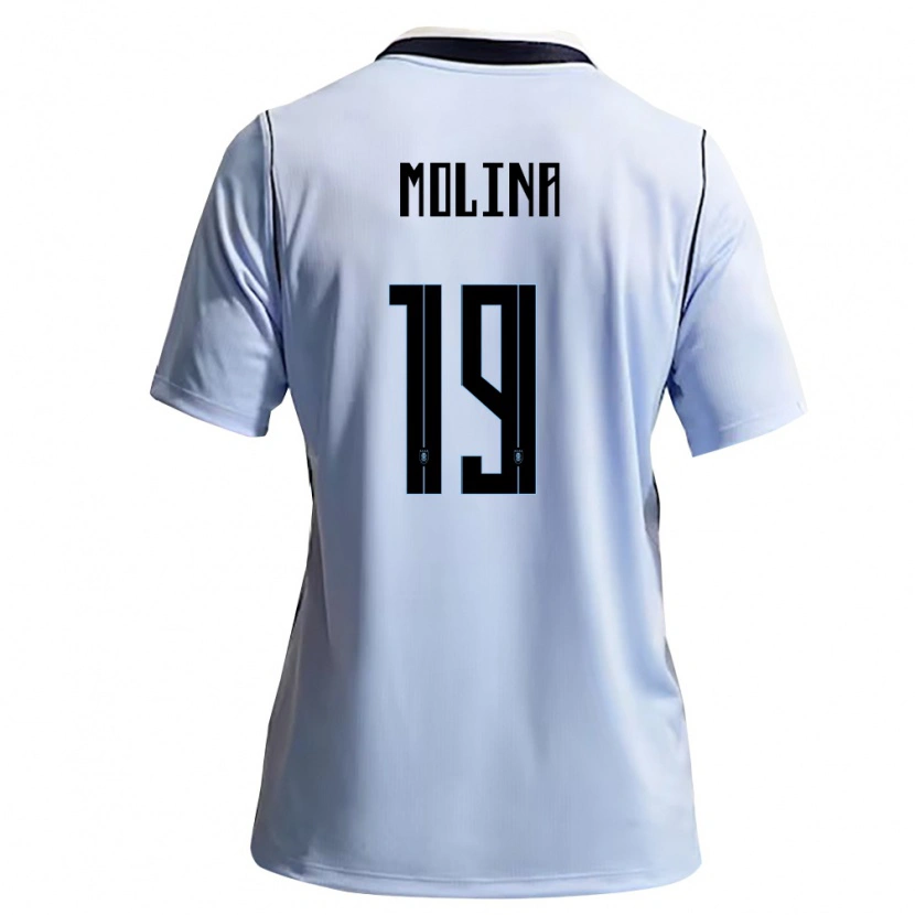 DanxenキッズウルグアイIgnacio Molina#19空色 白ホームシャツ26-28ジャージーユニフォーム