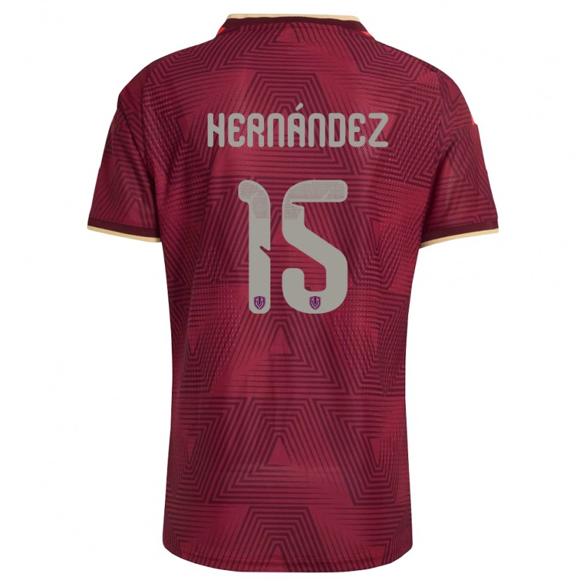 DanxenキッズベネズエラJorge Hernández#15バーガンディ 金 黄ホームシャツ26-28ジャージーユニフォーム