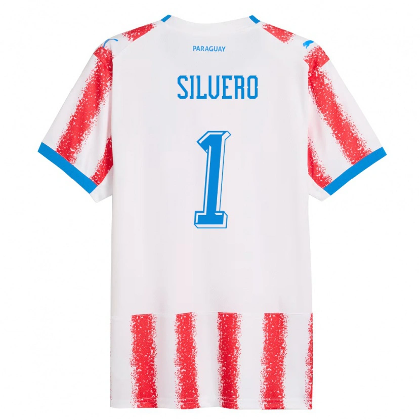 DanxenキッズパラグアイLucas Silvero#1白 赤 青ホームシャツ26-28ジャージーユニフォーム