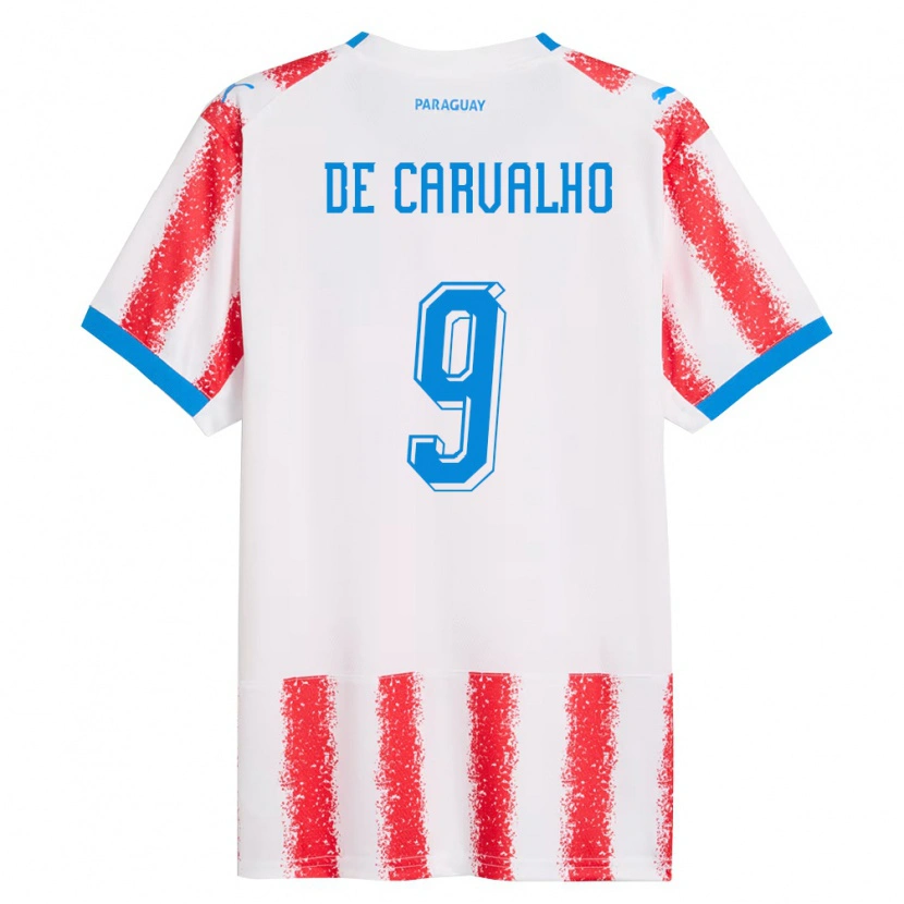 Danxenキッズパラグアイマウリシオ・デ・カルバリョ・ゴンザレス#9白 赤 青ホームシャツ26-28ジャージーユニフォーム