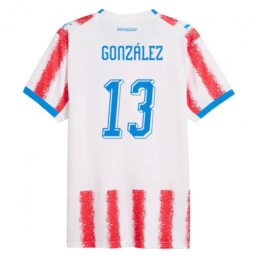 DanxenキッズパラグアイJesús González#13白 赤 青ホームシャツ26-28ジャージーユニフォーム