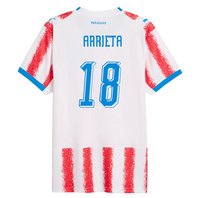 DanxenキッズパラグアイCamila Arrieta#18白 赤 青ホームシャツ26-28ジャージーユニフォーム
