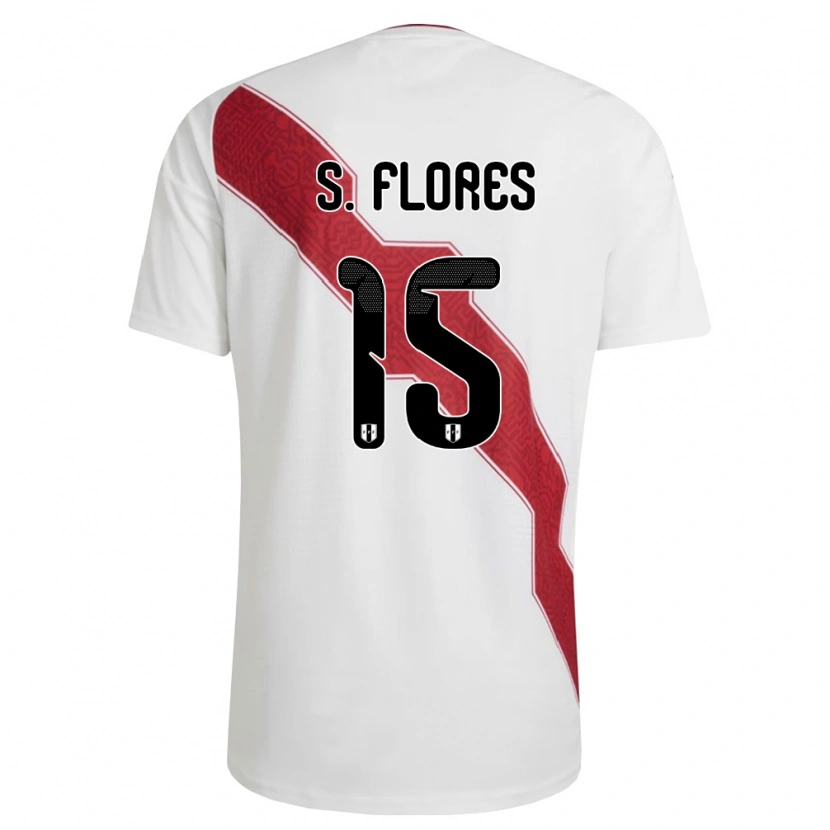 DanxenキッズペルーScarleth Flores#15白 赤 黒ホームシャツ26-28ジャージーユニフォーム