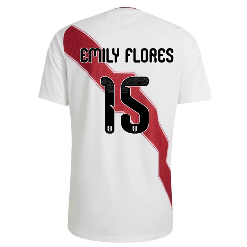 DanxenキッズペルーEmily Flores#15白 赤 黒ホームシャツ26-28ジャージーユニフォーム