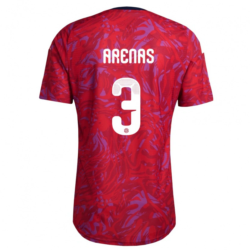 DanxenキッズコスタリカAlejandro Arenas#3赤 紫 紺ホームシャツ26-28ジャージーユニフォーム